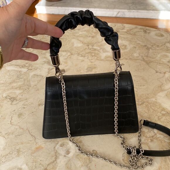 Convertible Two-Way Faux Croc Embossed Leather Shoulder / Hand Bag As New - Picture 4 of 12